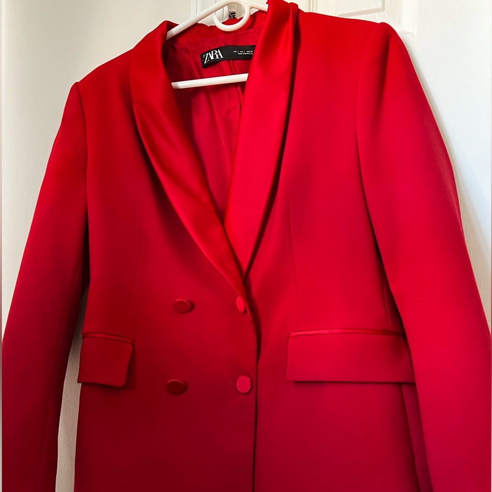 Red Double Breasted Blazer